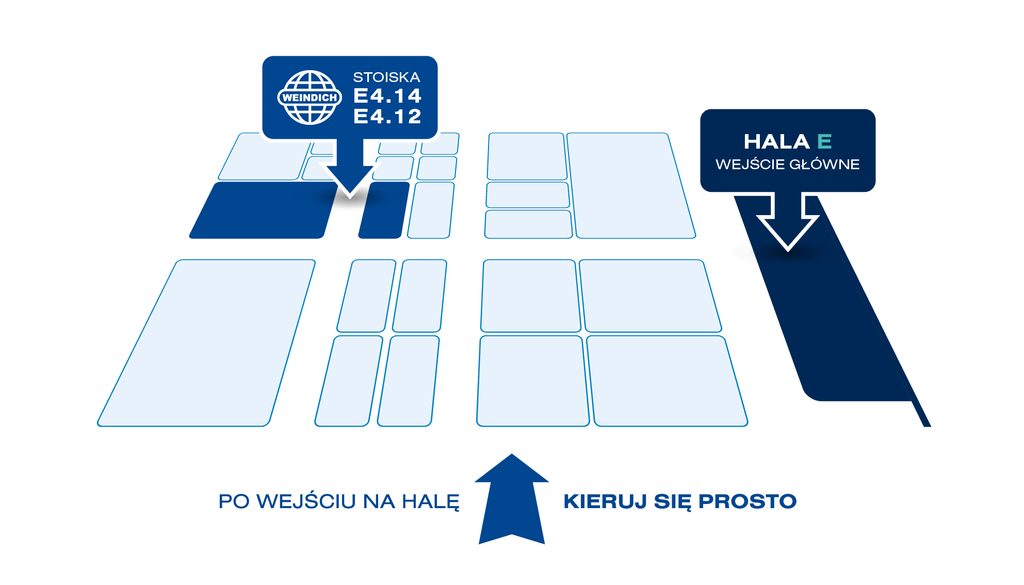 MAPA HALI E: 
E4.14 - technologie dla procesów produkcyjnych
E4.12 - technologie projektowane i produkowane przez Weindich